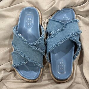 ShuShop Frayed Denim Women's Sandals